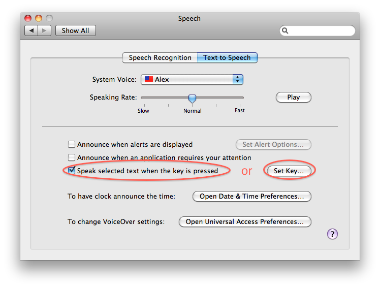 how to enable speak text on mac