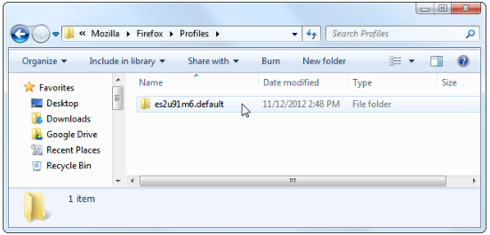 folder ending in default